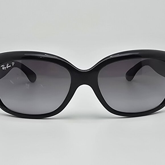 Ray-Ban RB4101 601/T3 Jackie Ohh Black Frame Polarized Grey Lens Sunglasses 58mm - Picture 2 of 16